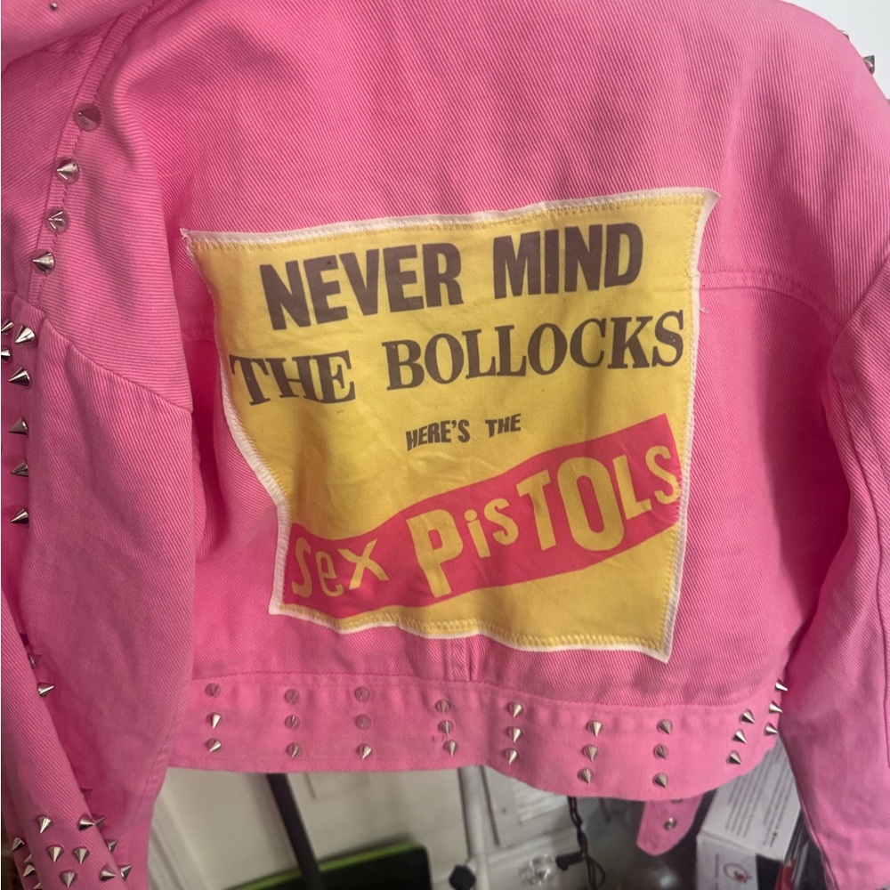 Pink Studded Jacket with Sex Pistols Patch